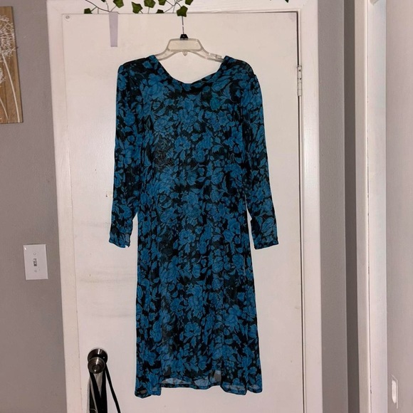 Size medium blue and black sheer dress - Picture 2 of 4